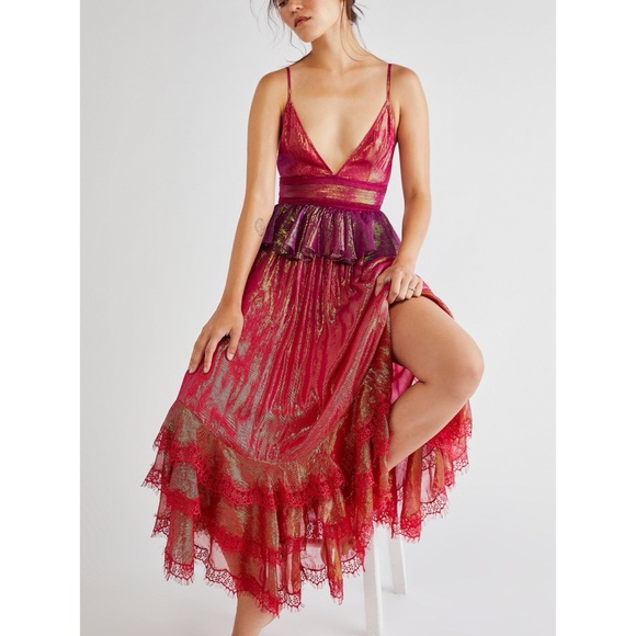 Rococo Sand Emi Long Dress in Metallic Red Ombre - Picture 3 of 10